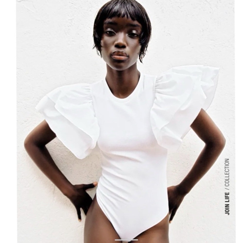 Zara Ruffle Sleeve Bodysuit